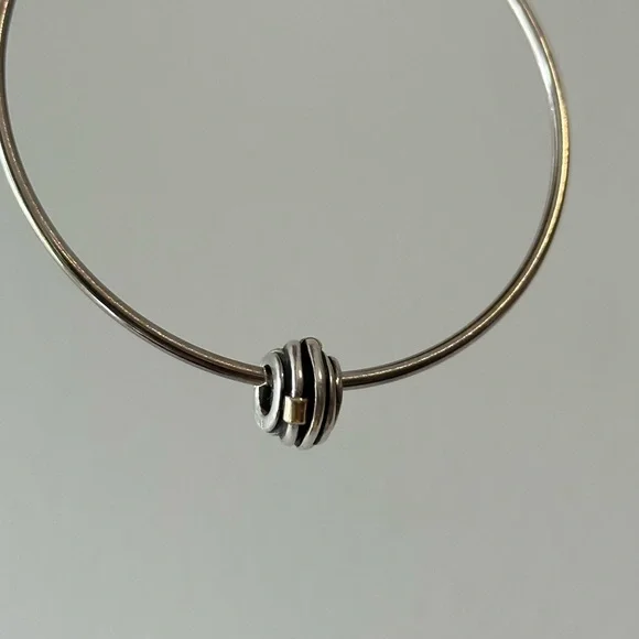 Pandora Two Tone 14K Gold Silver Twisted Rope Charm - Picture 15 of 15